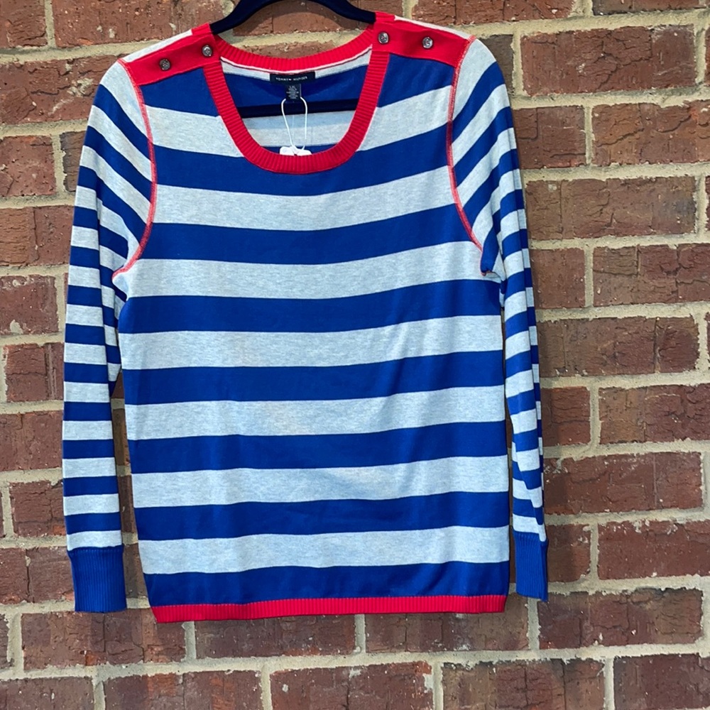 Tommy  Hilfiger stripped scoop neck pullover sweater NWT $89